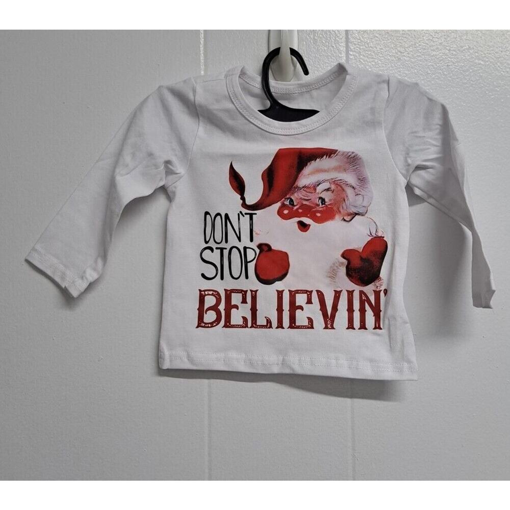 Baby Girl Christmas Outfit Long Sleeve Santa Baby Tops Bell-bottoms pants 3-6M - Picture 12 of 15